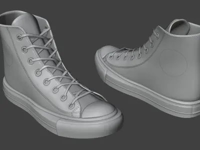 3D converse sneakers - low poly shoes 3D model