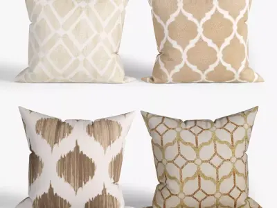 Decorative pillows  set 028 3D model