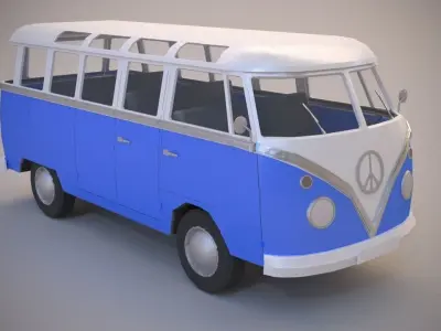 Volkswagen Transporter T1 Free low-poly 3D model