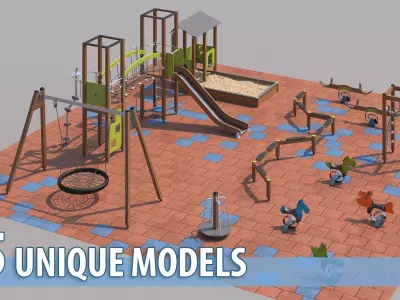 Modern playground 3 3D model