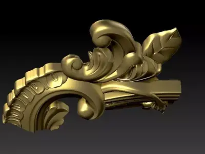  Classic gold plated wooden mirror frame CNC  machine 3D model