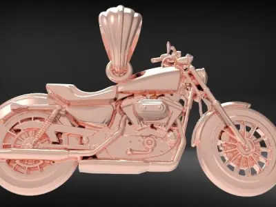 classic motorcycle relief 3D print model