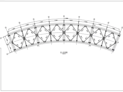 Curved Steel Structure 3D model