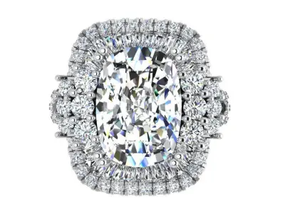 Cushion Halo Ring 4166 3D print model