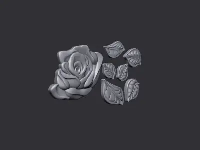 Rose Bas Relief 3D print model