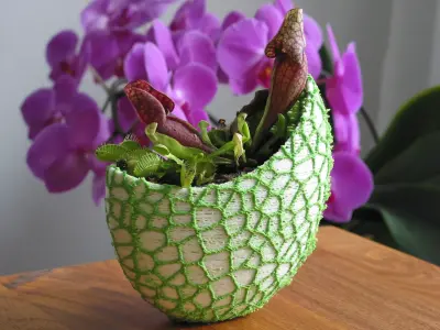 Organic 2-color flower pot - Voronoi Vase 3D print model