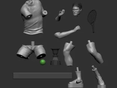 Roger Federer 3D Printable 3 3D print model
