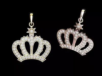 Crown Diamond Pendant  3D print model