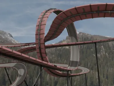 Acrobatic Track  Low-poly 3D model