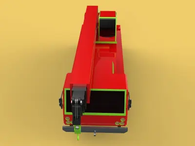 FIRETRUCK FIREFIGHTER FIREFIGHTING FIREMAN ENGINE MOBILE CRANE 3D model