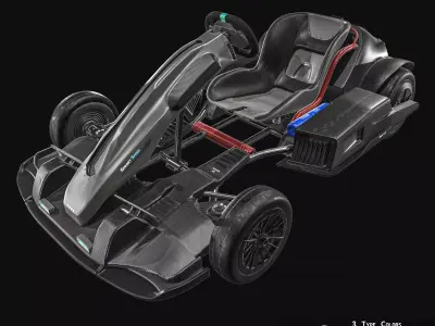 Go Kart  3 Set Low-poly 3D model