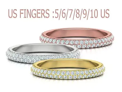 Diamond Eternity Ring Wedding Band Stackable ring 3dmodel 3D print model