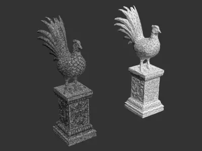 Ancient Asia Stone Statue Pack B - 250602 Low-poly 3D model