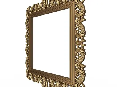 Classic Frame and Mirror 082 Low-poly 3D model
