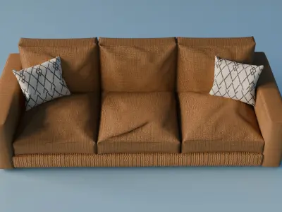 Realistic realistic modern sofa Free low-poly 3D model