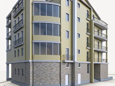 Residential Building 02  Low-poly 3D model