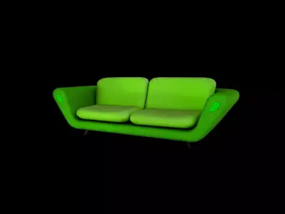 Retro Sofa Free low-poly 3D model
