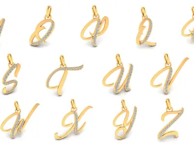 26 Alphabet Letter Pendant 3dm Model Render and Print 3D Model Pack