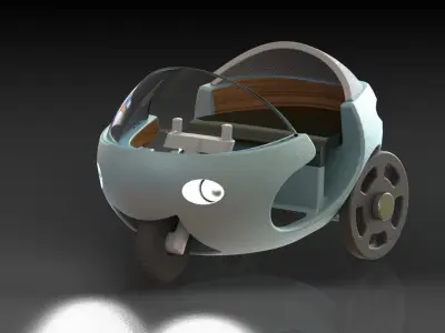 mini-car toy car with wheels and seat Free 3D model