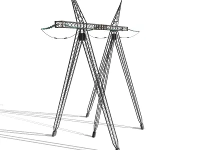 Electricity Pole 11 Low-poly 3D model