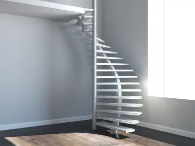 Spiral staircase 01 3D model