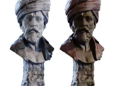 Arab Man Sculpture set 795 Low-poly 3D model