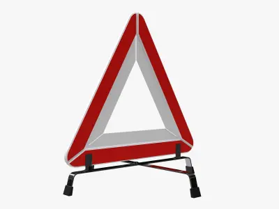 Emergency car sign white 3D model