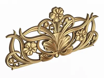 Carved Plaster Molding Decoration 045 Low-poly 3D model