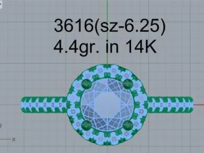 Round Halo Ring 3616 3D print model