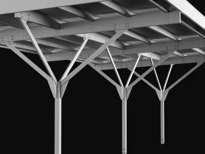 Metall carport 5 3D model