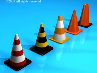 Road cones collection 3D model