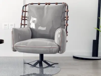 Modern leisure chair fabric 3D model