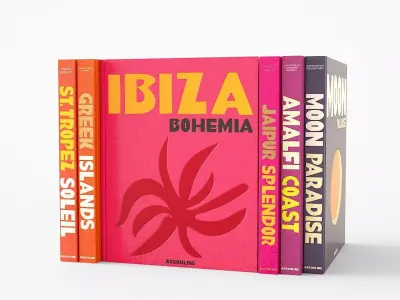 encyclopedia of assouline coffetable books travel red 3D model