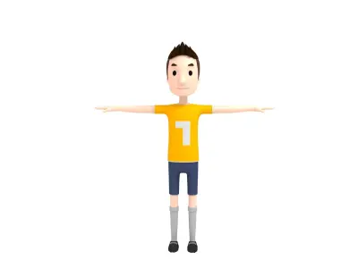 CartoonMan005 SoccerPlayer 3D model