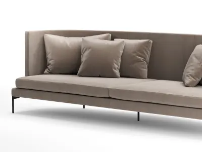 Living Divani sofa Clan 4seats 3D model