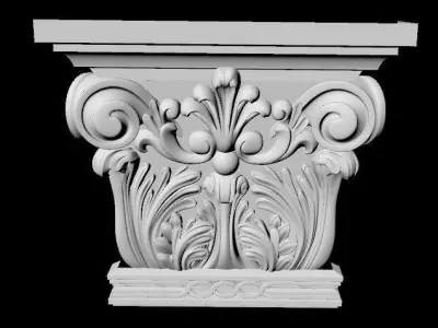 Carved column capital 3D model