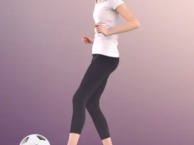 Mady 10167 - Athletic Girl Playing Soccer Low-poly 3D model