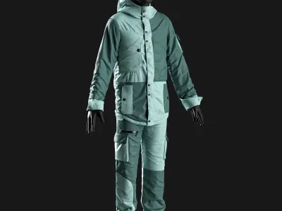 Jackets and Pants Snowboarding  Clo3D  OBJ Vol02 3D model