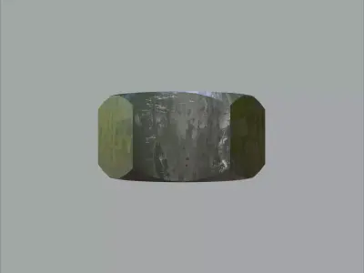 Steel Stained M8 Hex Nut with PBR 4K Textures 3D model