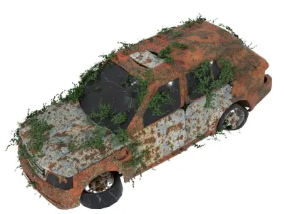 Damaged Rusted Car  3D model