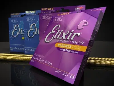 Elixer Guitar Strings Free 3D model