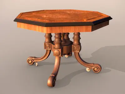 Victorian Antique Table Low-poly 3D model