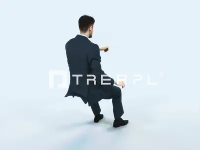 Posture 20G Driver Driving Sitting Elegant Man Low-poly 3D model