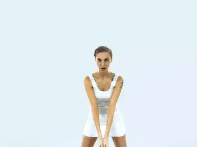 Aspiration 15B Digging Sports Volleyball Woman Low-poly 3D model