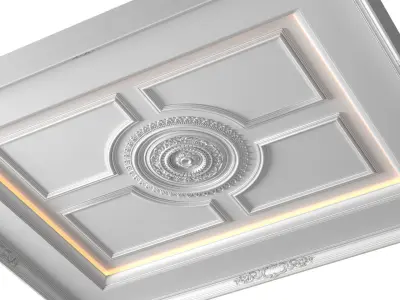 Ceiling classic coffered illuminated Modern Art Deco style 3D model
