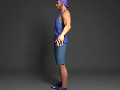 Casual Sporty Man Rigged Low-poly 3D model