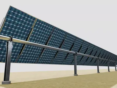 Solar Tracker Table 1x20x2-55-0-55 Degree 3D model