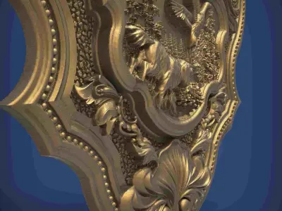 Carved clock for 3D printing and CNC 3D print model order