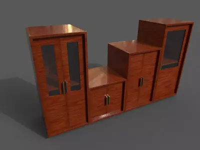 Set Modern Furniture 3D Model Low-poly 3D model
