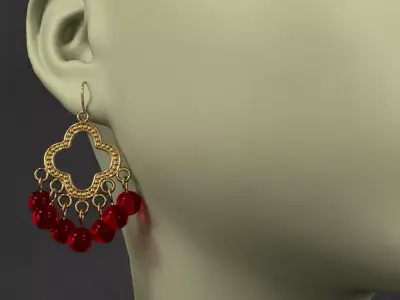 earrings mannequin wearing 3D model